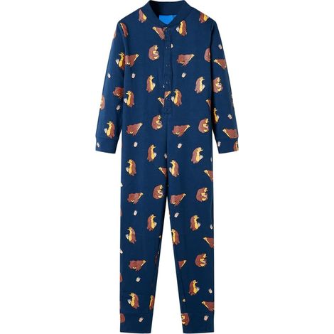 Teenpull – Kinder-Schlafanzug Einteiler Jeansblau 92 (1/5)