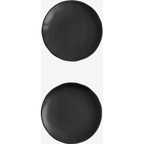 Pack de 2 assiettes plates en grès Belvere SKLUM Noir