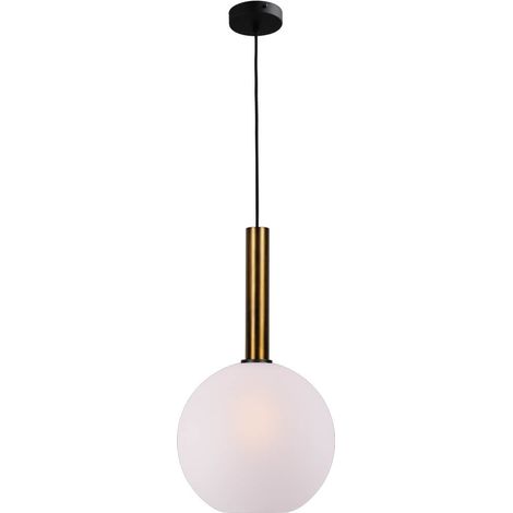 Lampe suspendue Ø 30cm Bella 2 Laiton antique avec verre blanc mat - 2980-10-06-30 (1/3)