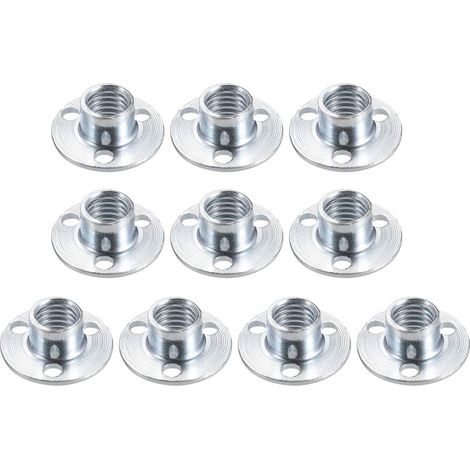map M10x25x1.8mm Brad Trou T écrou Carbone Acier T-écrous Meubles Matériel Bride Insert Femelle Filetage 10pcs (1/4)