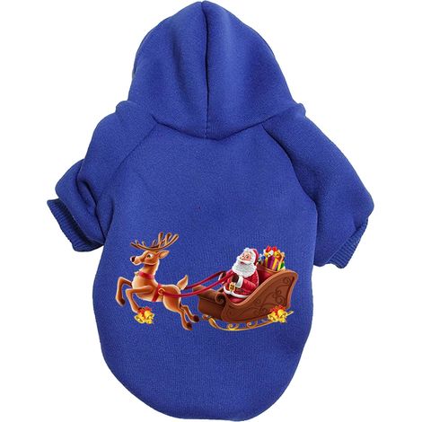 Pull Chien - Tricoté En Polyester - Pour Chiens Et Chats - Motif Cerf Et Père Noël - Tailles S À XL - Lot De 5 (1/5)