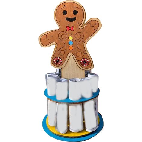 Porte-monnaie de Noël festif et original en bois, idéal pour décorer les fêtes. Cookie Boy (1/4)