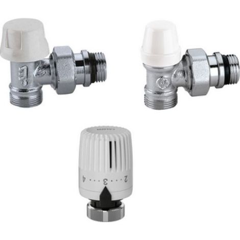 KIT VALVOLA + DETENTORE + COMANDO TERMOSTATICO 3/8&quot a squadra