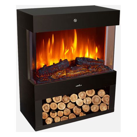 Termoventilador Ceramico Ptc Columbia 1800w Negro 2pot Efecto Llama INDEPENDIENTEtermostato,protecc.73x60x30cm