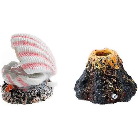 Aquarium Volcano-Shape Air Bubble Stone Oxygen pompe décoration Ring Stone Tank Plate Air pompe aquarium décoration (1/5)