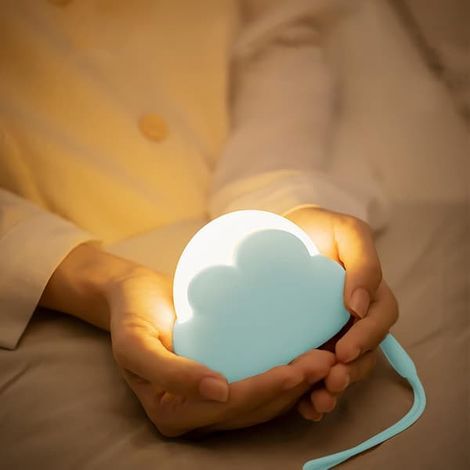 Veilleuse pour enfants, 1W 1200mAh, veilleuse nuage mignonne, lampe de chevet, veilleuse bébé à intensité variable, rechargeable par USB et portable. (1/4)