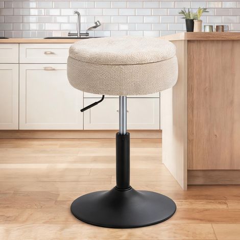 Tabouret de bar beige en chenilla Acero 39 x 39 x 65 cm (1/5)