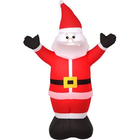 HOMCOM Inflatable 4ft Tall Santa Claus Xmas Decoration Airblown Welcoming Light (1/5)