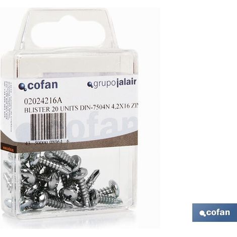 Testa Cilindrica Autoforante 42x19mm Zinco (Blister 10 unità)