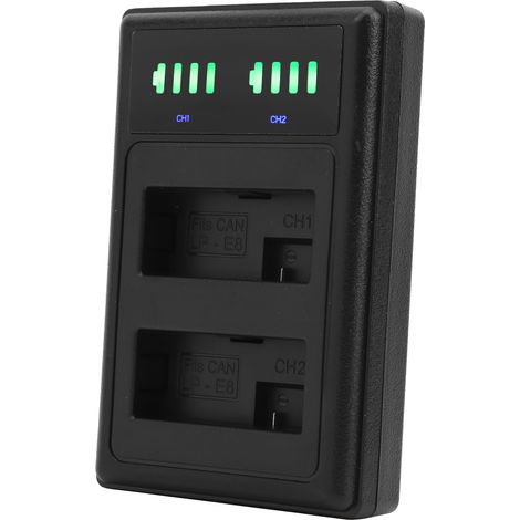 Station de charge double, chargeur rapide Micro Type-C avec écran LCD pour batterie d'appareil photo LPE8 (1/5)