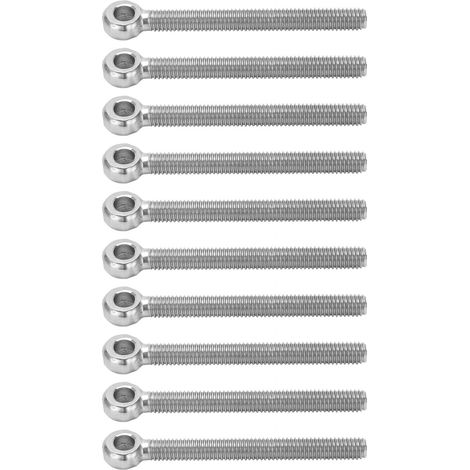 Lot de 10 boulons à œil en acier inoxydable 304, vis M6x60, crochets pour le serrage et la connexion