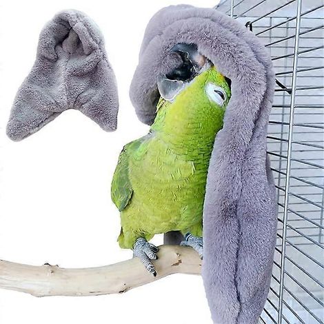 Deux couvertures douillettes et chaudes en peluche de 12 x 16 cm pour nid de perroquet, hamacs d'hiver pour perroquet, nid chaud indivisible pour perroquet africain (1/5)