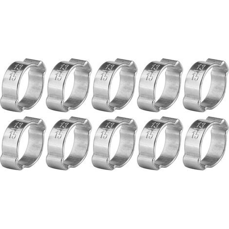 10 Stück verstellbare Edelstahl-Schlauchschellen (13-15 mm) (1/5)