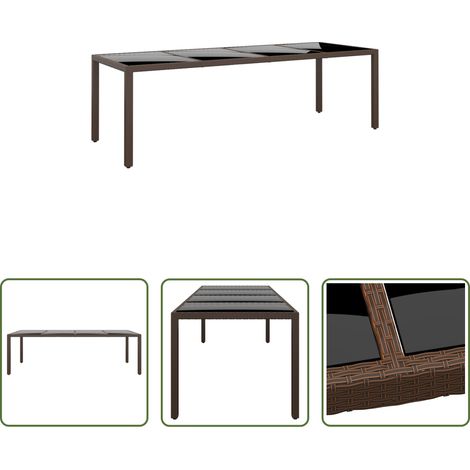 Glasplatte - Gartentisch mit Glasplatte Braun Poly Rattan (1/5)