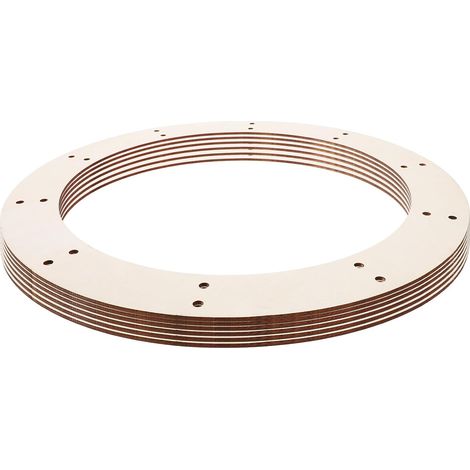Lot de 6 Cadres Ronds en Bois pour Couronnes DIY, Formes de Cadres Floraux Décoratifs, Matériau Bois Beige, Fabrication Artisanale, Décoration Intérieure et Jardin (1/5)