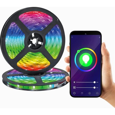 Fourniture directe transfrontalière de rubans LED RGB 5050. 5 V. télécommande 24 boutons. Bluetooth. ruban LED RGB - 5050 + application Bluetooth (30 LED/mètre) - 2 mètres (1/5)