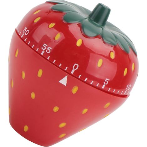 Ciieeo Minuteur Mécanique en Plastique et Métal de Fraise Rouge (1/5)