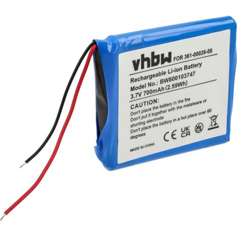vhbw 1x batería reemplaza Garmin 361-00026-00 para navegador, navi, GPS (700 mAh, 3,7 V, Li-Ion)