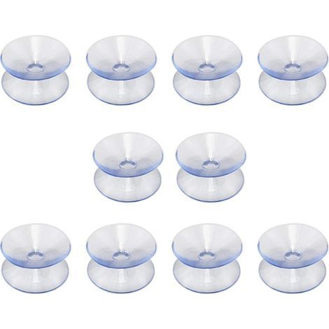 Packung mit 10 transparenten, doppelseitigen, rutschfesten Saugnäpfen aus PVC-Kunststoff für Glas und Tischspiegel, für Zuhause, Küche, Fenster (Größe: 20 mm) (1/5)