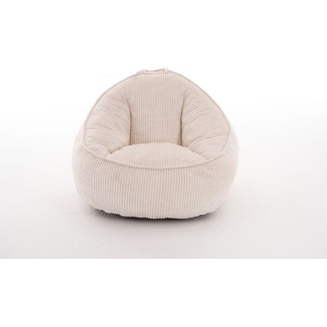Pouf enfant en tissu doux beige petit MODENUIT (1/5)