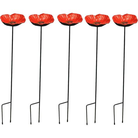 Cast Iron Poppy Dish Wild Bird Feeders (Set of 5) (1/5)