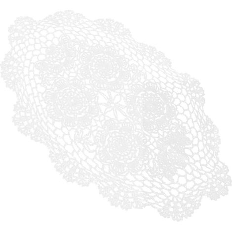 Set de table décoratif en coton, 1 pièce, blanc, fait main (1/5)