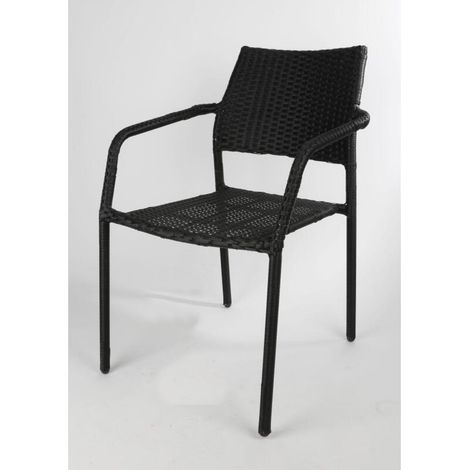 Stapelstuhl Gartenstuhl outdoor 55 x 82 x 56cm Sessel Terrasse schwarz
