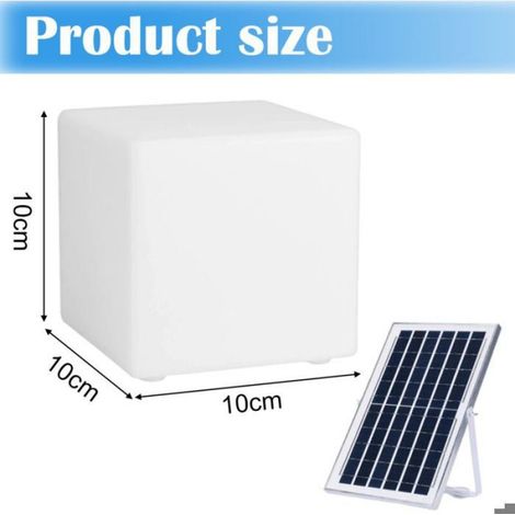 Lampe cube LED - Éclairage multicolore Alimentation solaire ou secteur - Décoration intérieur - 43x43x43 cm (1/5)