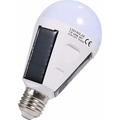 HOXILEELEOAmpoule Solaire à LED, E27 IP 65, Ampoule LED d'urgence Portable avec Crochet(12W) (1/5)