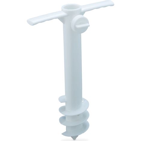 Pied de Parasol et séchoir Parapluie, à Visser, épaisseur Tige 19-32 mm, Camping, Douille à enfoncer, Blanc (1/5)