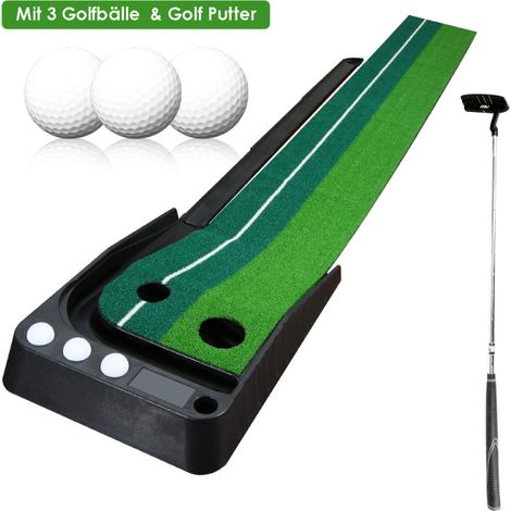 SWANEW Tappeto da golf, 2,5 x 0,3 m Adatto per uso interno ed esterno, con ritorno automatico della pallina. (1/5)