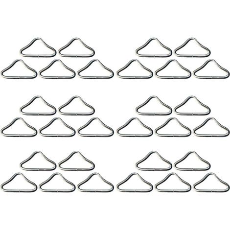 Anneaux Triangulaires en Fer pour Trampoline 45 Pièces, Boucles de Remplacement Robustes Argentées, Accessoires pour Trampoline Extérieur et Jardin, Stabilité Améliorée (1/5)