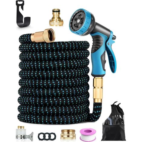 Tuyau Arrosage Extensible 30m avec Pistolet 10 Fonctions, Tuyau d’Arrosage Extensible en TPE, Tuyaux d'Arrosage Anti-Torsion pour Arrosage Jardin, Léger (1/5)