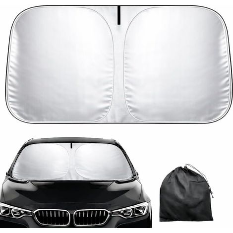 Pare-soleil de voiture pare-brise – Pare-soleil rideau pliable universel, protection UV, anti-chaleur, pare-soleil rideau intérieur pour tous les véhicules (145 x 80 cm) (1/5)