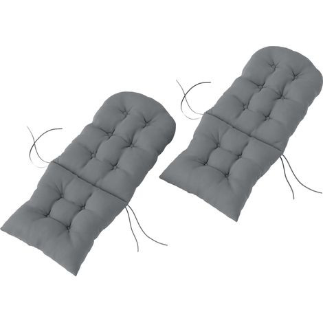 Lot de 2 Coussin de Siège pour Chaise Adirondack avec Attaches Sécurisées, Design Capitonné Doux et Épais, Gris