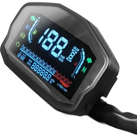 Cryfokt Odomètre de Compteur de Vitesse de lisibilité Facile à lisibilité, Groupe D'instruments D'affichage Numérique LCD avec Interface Conviviale, Caractéristiques du Rétroéclairage,. (1/5)