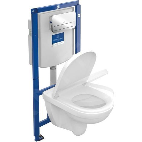 Villeroy & Boch O.novo - Ensemble de bâti-support ViConnect, cuvette et abattant, DirectFlush, SoftClosing et plaque de (1/5)