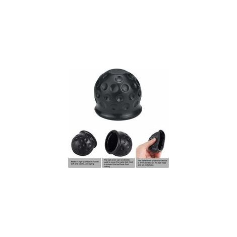 Juego de 4 tapas de goma negras para la bola de enganche de remolque de coches, camiones, vehículos utilitarios, remolques y barcos.