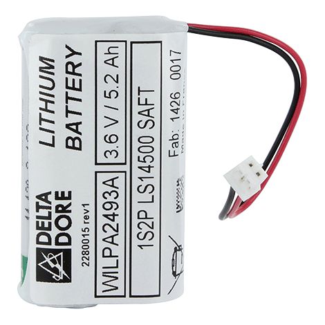 Delta Dore – Batterie lithium 3.6V 5.2Ah pour détecteur de mouvement Tyxal+ – Autonomie jusqu'à 10 ans – Facile à installer – Accessoire contrôle d'accès