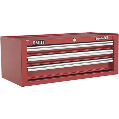 Sealey Mid-Box 3 Drawer with Ball-Bearing Slides - Red AP33339