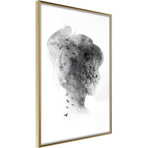 Affiche Murale Encadrée "Head Full of Dreams" 30 x 42 cm Or