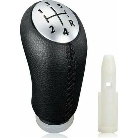 YMYNY Pommeau de levier de vitesse manuel pour Renault Clio III 2005-09, Megane 2 Laguna 2003-09, cuir noir, avec adaptateur (1/5)