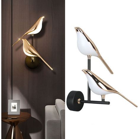 Wall-Mounted Bedside Lamp, Indoor Wall Sconce, Animal Bird Design Wall Lamp, 4500K Natural Light Nordic Bird Night Light Decorative Lamp for Bedroom Living Room (1/5)