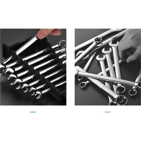 9-teiliges CRV 2-in-1 Ratschenschlüssel-Set für Autoreparaturen, Öffnung 8–19 mm (1/5)