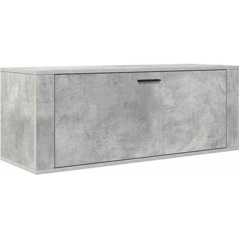 Meuble à chaussures mural, gris ciment, 100 x 35 x 38 cm (1/5)