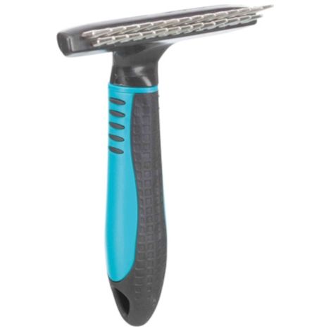 Long hair groomer, 2 rows, fine, plastic/metal, 10 × 15 cm
