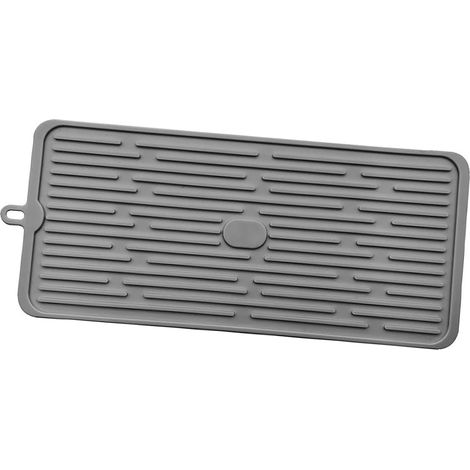 Tapis de séchage vaisselle en silicone égouttoir imperméable réutilisable séchage rapide pour cuisine évier plan de travail bar 47x20 cm 1 pièce (1/4)