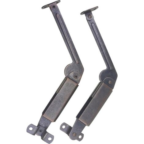 Support à ressort 2pcs en fer argent avec bras long courbé pour coffres à jouets et armoires (1/5)