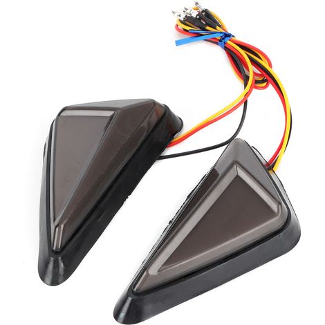 Clignotants Moto LED Universels 2 Pièces en Forme de L Triangulaire Feux De Signalisation Vélos Moto Bleu Jaune (1/5)