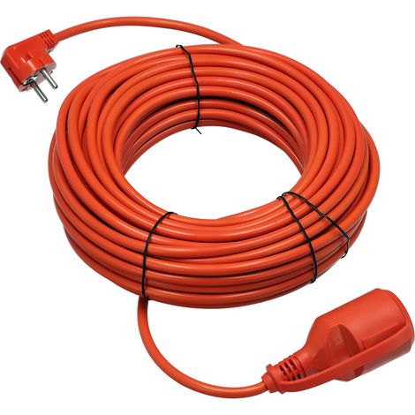 Rallonge de jardin orange 25m – IP44 – Prise Schuko Type F – 3x1,5 mm² – 2000W – Caoutchouc pour chantiers humides – Horoz Electric (1/2)